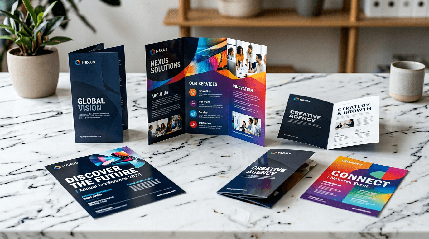 Professional tri-fold brochures and flyers for direct mail