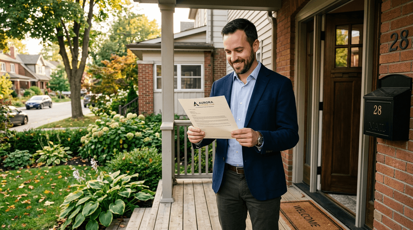 Canadian business owner reading direct mail campaign results