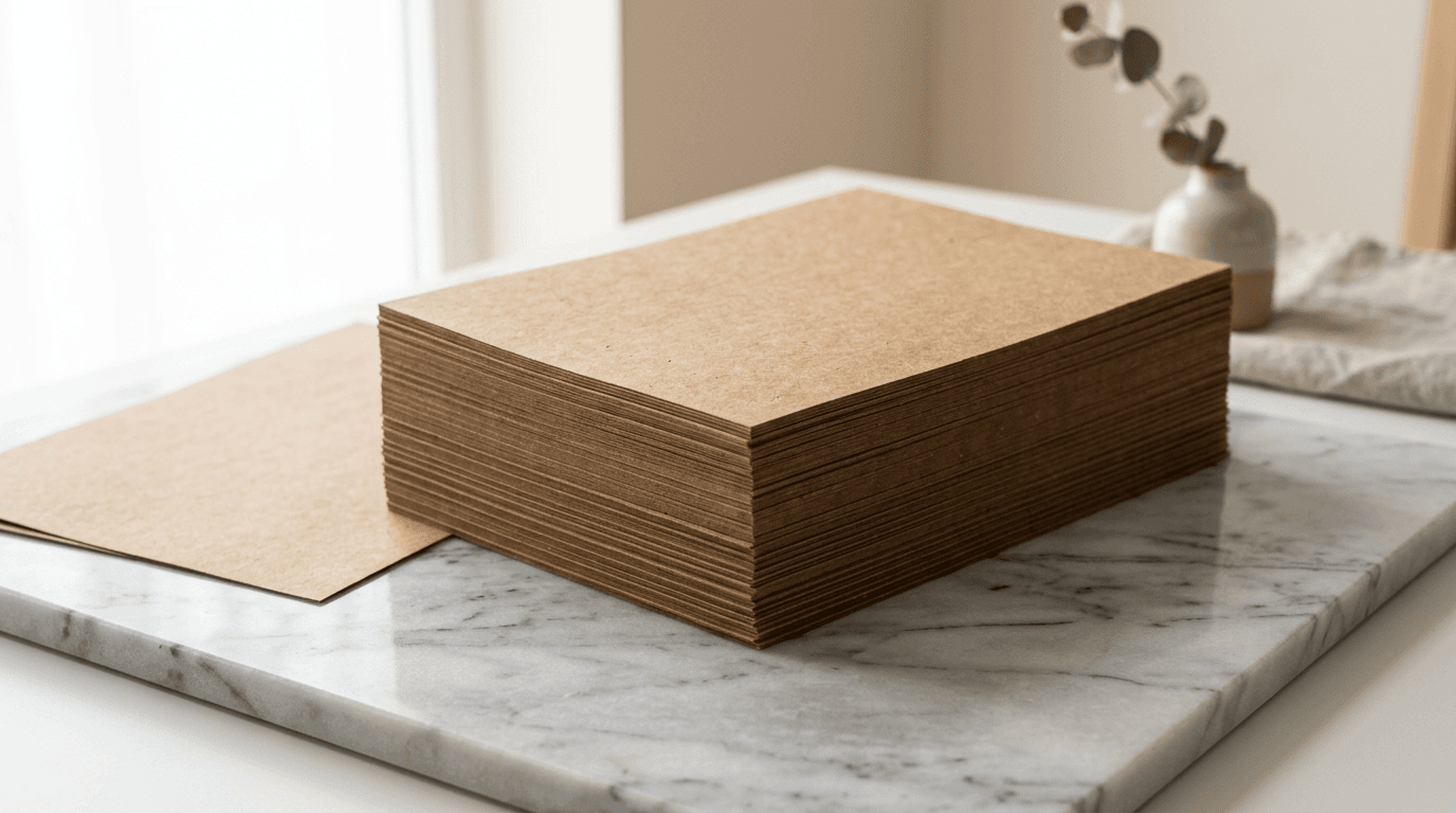 Recycled Kraft paper stock for mailed letters