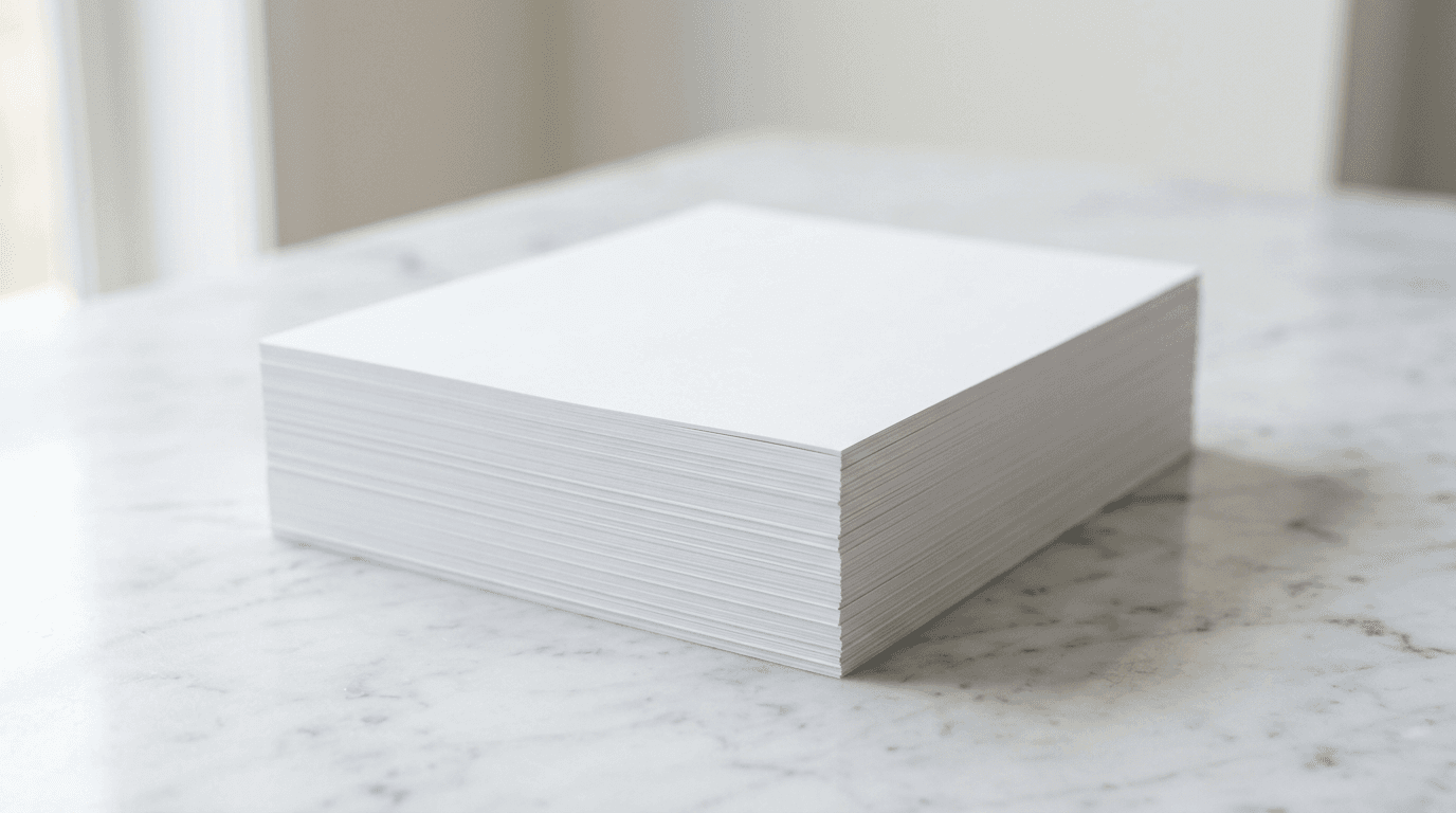 Standard White paper stock for mailed letters