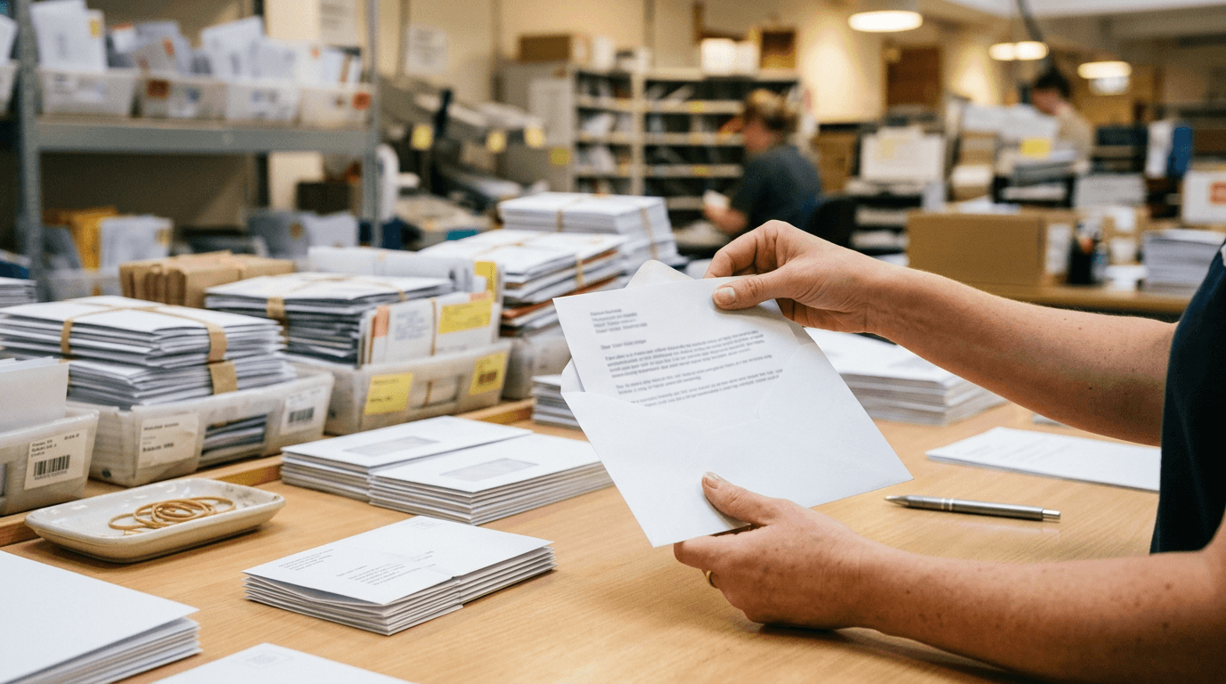 Professional mail preparation and printing facility in Canada