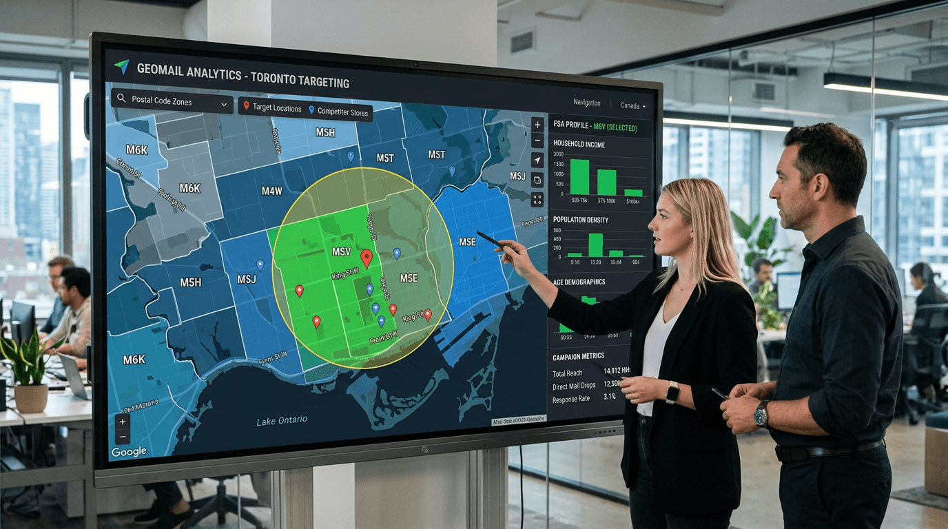 Geographic targeting interface for building mailing lists